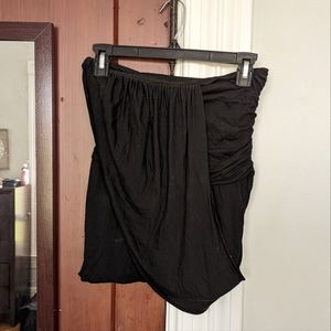 Free people small black strapless drape tube style top